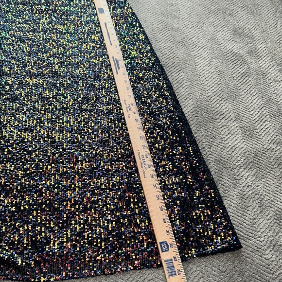 Loft Sequin Midi Skirt in Multicolor Red Black Blue Gold Size 8 - Picture 11 of 11